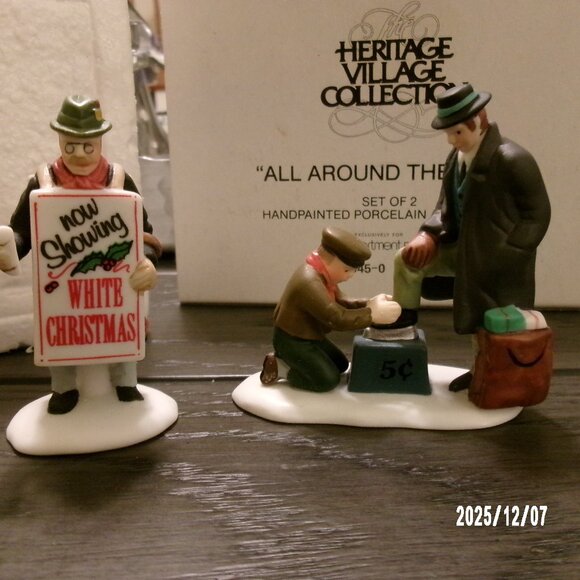 Department 56 HERITAGE VILLAGE COLLECTION SHOE SHINE AD MAN Figurines 5545-0 box - Picture 1 of 6